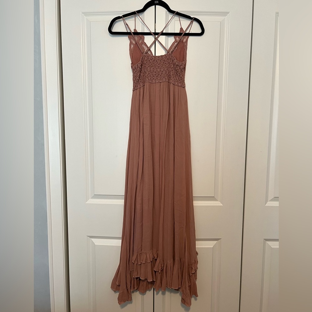 Free People Maxi Dress. Size XS. Dusty Rose Color.